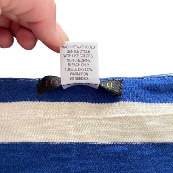 NWOT‎ Trixie & Lulu Cotton Blue Stripe Coverup Nautical Preppy Dress L - Picture 4 of 5